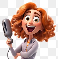 PNG Cartoon microphone female adult. 