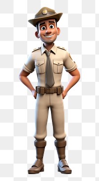 PNG Cartoon officer white background accessories. 