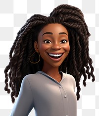 PNG Dreadlocks cartoon adult woman. 