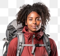 PNG Backpack jacket smile mountaineering transparent background