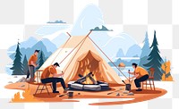 PNG Camping tent campfire outdoors transparent background