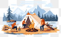 PNG Camping fire tent campfire transparent background