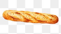 PNG Baguette bread food viennoiserie. 