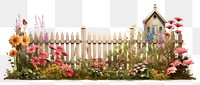 PNG Flower garden fence outdoors transparent background