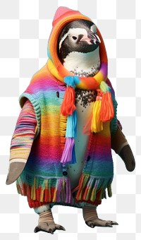 PNG Penguin portrait sweater representation transparent background