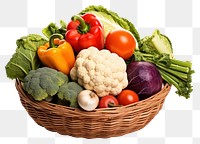 PNG Vegetable basket cauliflower plant. 