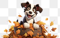 PNG Autumn dog 3D cartoon. 