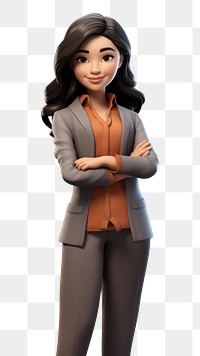 PNG Asian female leader cartoon adult doll. 