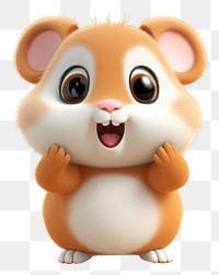 PNG Figurine portrait hamster cartoon transparent background