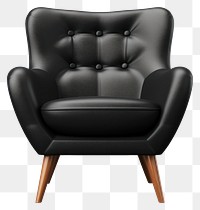 PNG Armchair furniture leather black. AI generated Image by rawpixel.