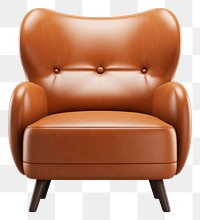 PNG Armchair furniture leather brown. AI generated Image by rawpixel.