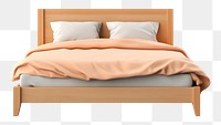 PNG Bed furniture bedroom white background. AI generated Image by rawpixel.