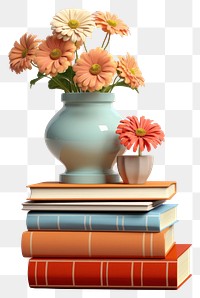 PNG Flower vase book publication. 