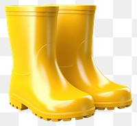 PNG Rain boots footwear yellow shoe. 