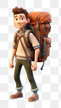 PNG  Backpack adult bag exploration. AI generated Image by rawpixel.