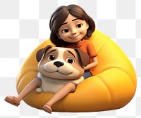 PNG Sitting cartoon cute dog. AI generated Image by rawpixel.