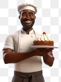 PNG Chef cake dessert holding. 