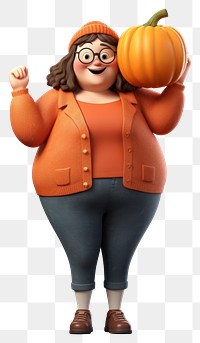 PNG Pumpkin cartoon adult woman. 