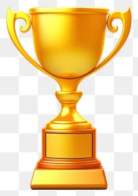 PNG Trophy gold white background achievement. AI generated Image by rawpixel.