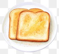 PNG Plate breakfast bread toast. AI generated Image by rawpixel.