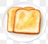 PNG Plate breakfast bread toast. 