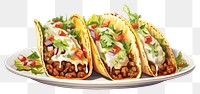 PNG Taco plate food white background. AI generated Image by rawpixel.