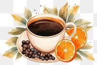 PNG Coffee saucer orange drink. AI generated Image by rawpixel.