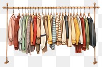 PNG Closet rack transparent background clothes rack. AI generated Image by rawpixel.