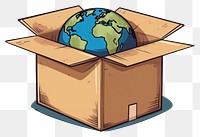 PNG Planet space box cardboard. AI generated Image by rawpixel.