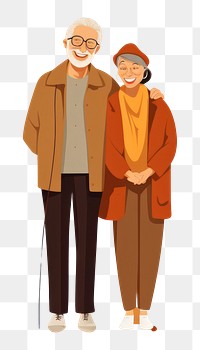 PNG Portrait cartoon adult togetherness. AI generated Image by rawpixel.