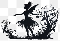 PNG Silhouette dancing fairy white background. AI generated Image by rawpixel.