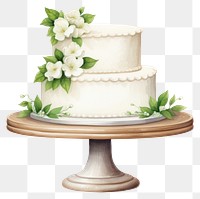 PNG Wedding cream cake dessert, digital paint illustration. AI generated image