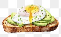 PNG Egg avocado food avocado toast. AI generated Image by rawpixel.