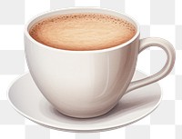 PNG Coffee cup saucer drink, digital paint illustration. 