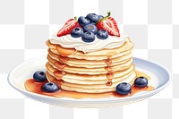 Blueberry pancake dessert fruit. AI generated Image by rawpixel.