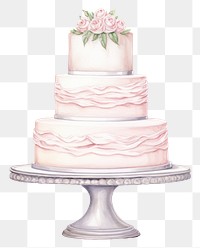 PNG Wedding cake dessert food, digital paint illustration. 