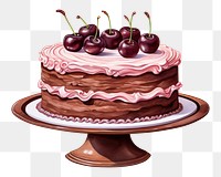 PNG Cake chocolate dessert cream, digital paint illustration. 