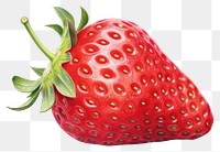 PNG Strawberry fruit plant food, digital paint illustration