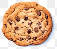 PNG Cookie chocolate food chocolate chip cookie, digital paint illustration.