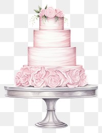 PNG Wedding cake dessert food, digital paint illustration. 