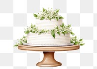 PNG Wedding cream cake dessert, digital paint illustration. 