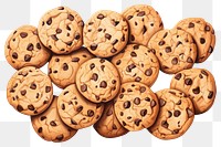 PNG Cookie backgrounds chocolate food, digital paint illustration. AI generated image