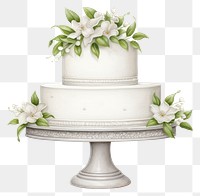 PNG Wedding cake dessert flower, digital paint illustration. 