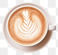 PNG Coffee cup cappuccino latte, digital paint illustration. 