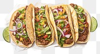 PNG Taco plate food white background. AI generated Image by rawpixel.