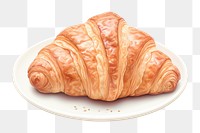 Croissant plate food viennoiserie. 