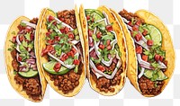 PNG Taco food white background vegetable. AI generated Image by rawpixel.