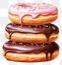 PNG Donut chocolate dessert glaze, digital paint illustration.