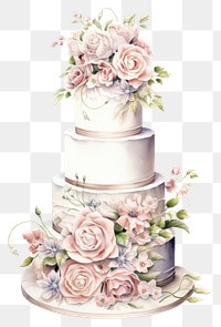 PNG Wedding flower cake dessert transparent background