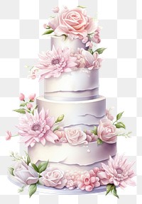 PNG Wedding flower cake decoration transparent background